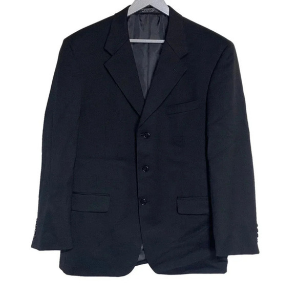 Jones New York 42R black wool‎ mens blazer - Picture 1 of 6
